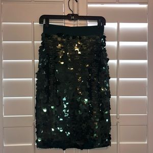 J crew greens sequin skirt, brand new 00